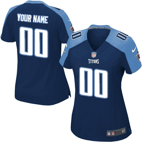 Nike Tennessee Titans Customized Navy Blue Stitched Women's NFL Jersey